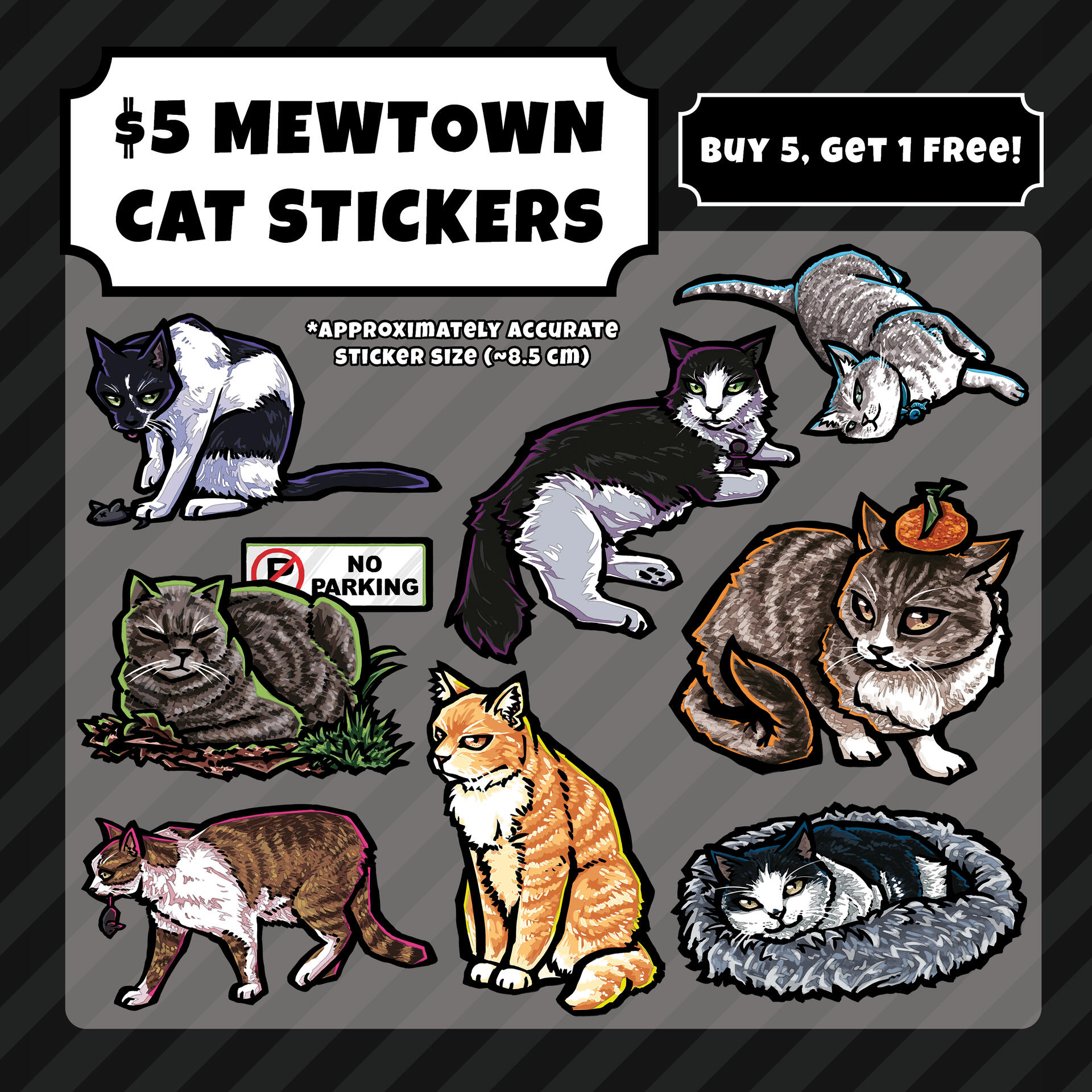 Mewtown Cat Stickers Mewtown Cat Stickers
